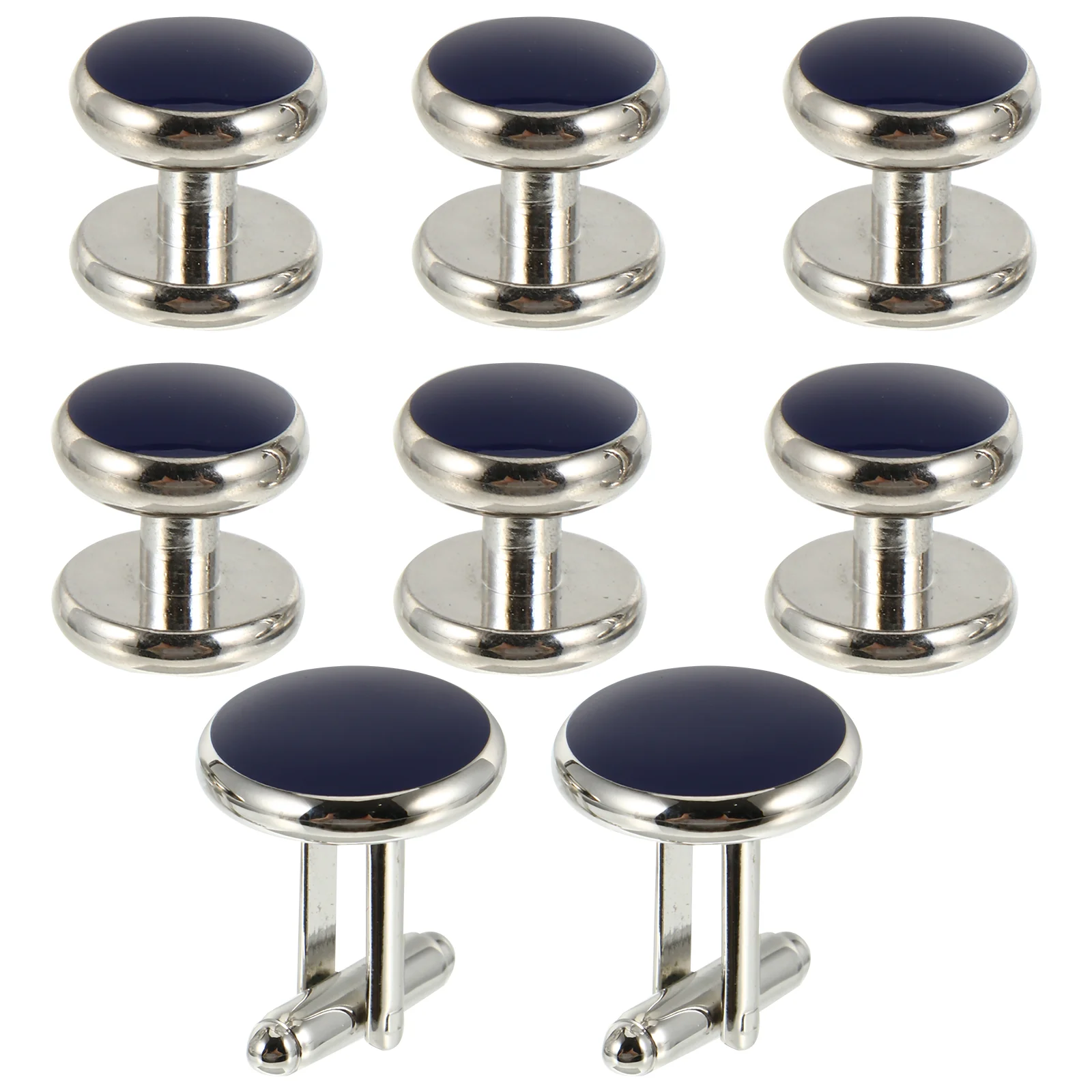 Suits Round Cufflinks Male French Style Shirt Studs Vintage Shape Blue Classic Elegant Man