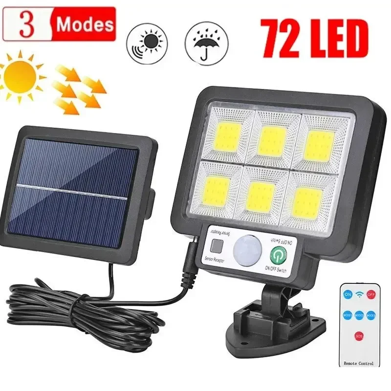 72LED Solar Lichter Solar Split Wand Lampe 3 Modus Wasserdicht Motion Sensor Lampen Garten Straße Beleuchtung Für Garten Wand Lampe