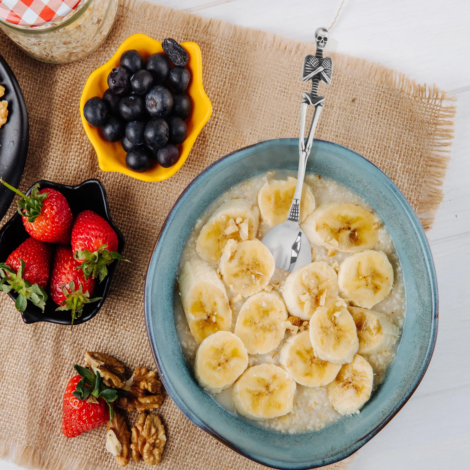 

Retro Skull Spoon Titanium Steel Cutlery Tableware Halloween Easter Silver Flatware Dishwasher Safe Convenient