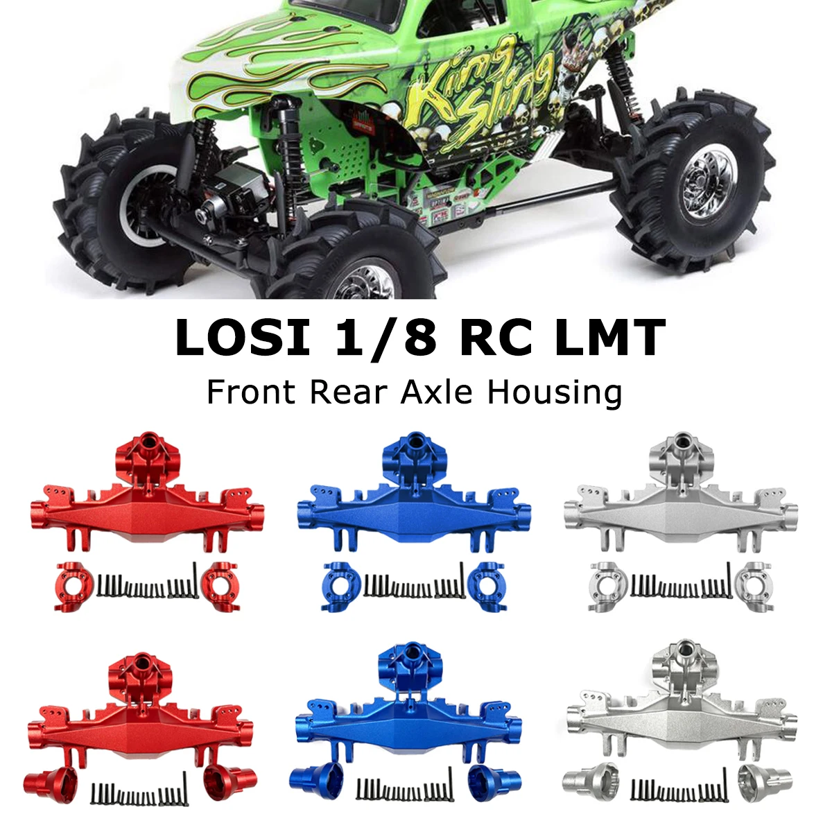 1/8 Aluminum Alloy Front Rear Axle Housing For LOSI 1/8 RC LMT RC Car Part RC Car Accessories Parts RC Upgrade Part