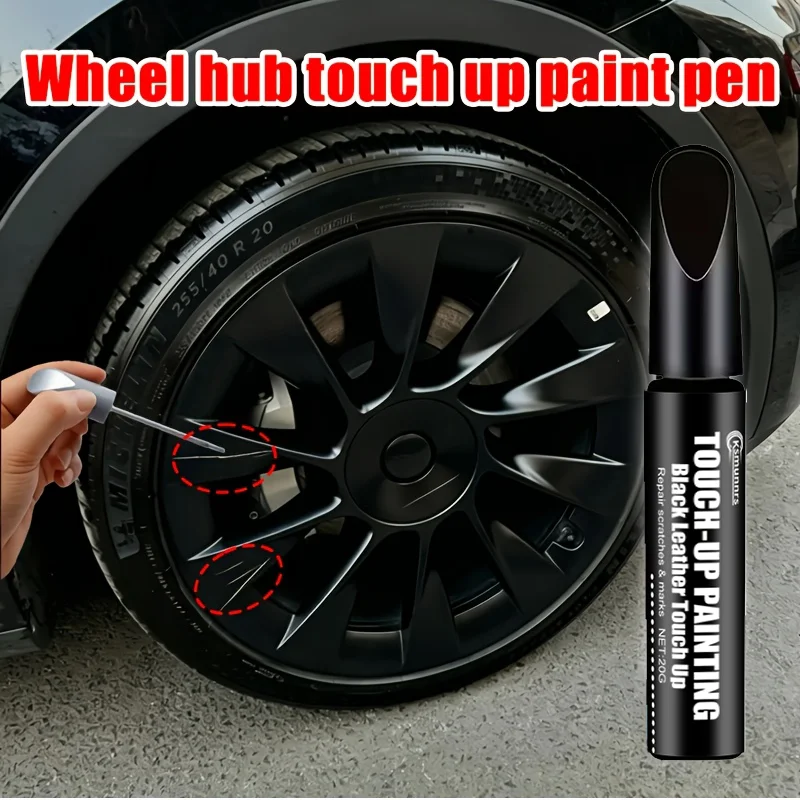 Black car scratch repair brush, wheel scratch cover brush, restores shiny surfaces, suitable for black rims and hubcaps