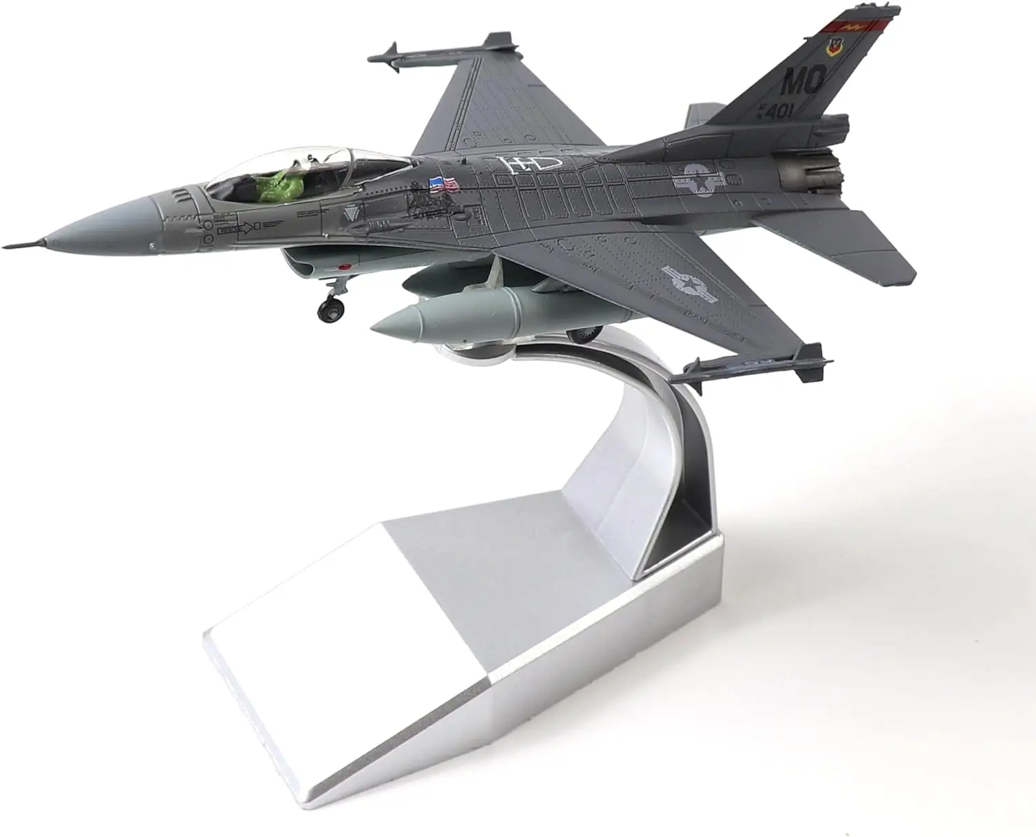 Plane 1:100 Scale US Air Force F-16C Fighting Falcon Fighter Simulation Alloy Airplane Model Finished Collectible