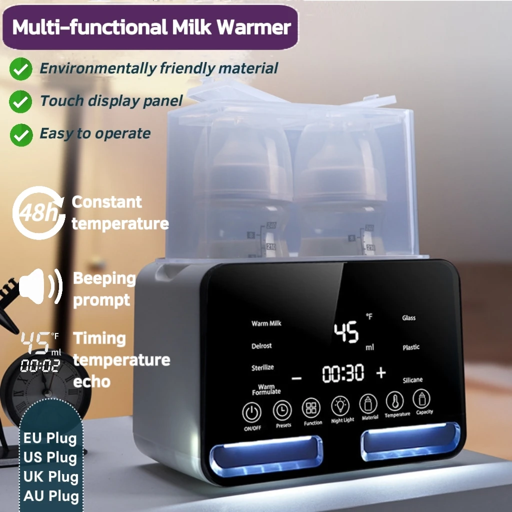 

Multifuntion Breast Milk Warmer for Newborn Baby Double Bottle Heater Sterilizer Defrost Accurate Temperature Control