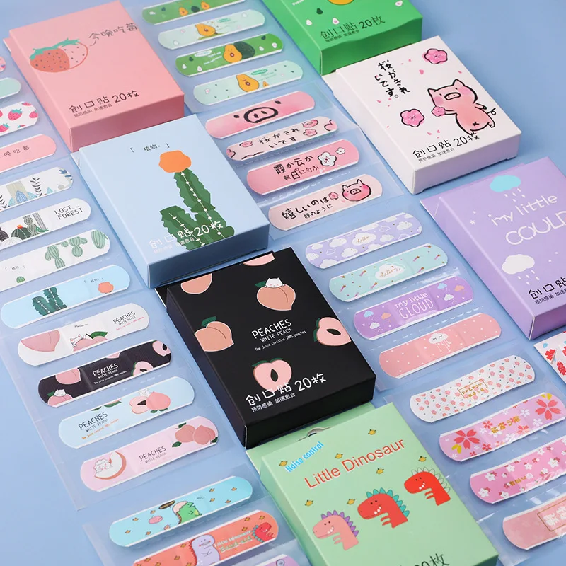 20pcs/box Cartoon Avocado Pig Pattern Band Aid for Children Baby Skin Plaster Wound Dressing Patch First Aid Bandages