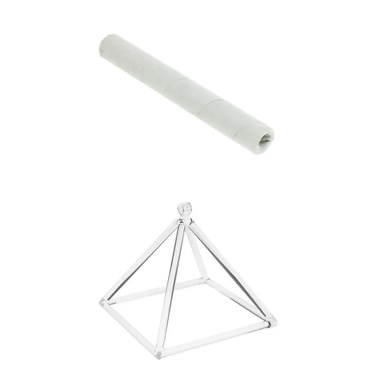 Crystal Singing Pyramid Premium Quartz D Note Meditation Singing Bowl Set for Chakra Balancing and Sound Therapy