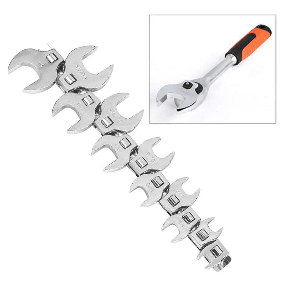 

Professional 11 Pc Crowfoot Wrench Set 38 Inch Drive Carbon Steel Chrome Finish Open End Spanners for Metric and SAE Sizes