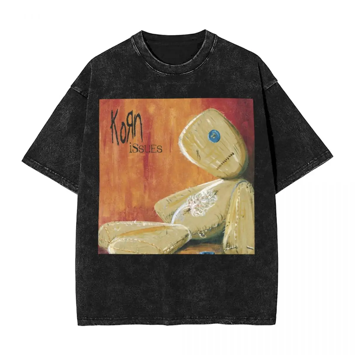 

Korn Issues Washed T Shirts Streetwear Hip Hop Vintage T-Shirts Music Rock Tees Tops for Men Women Cotton Oversize Summer
