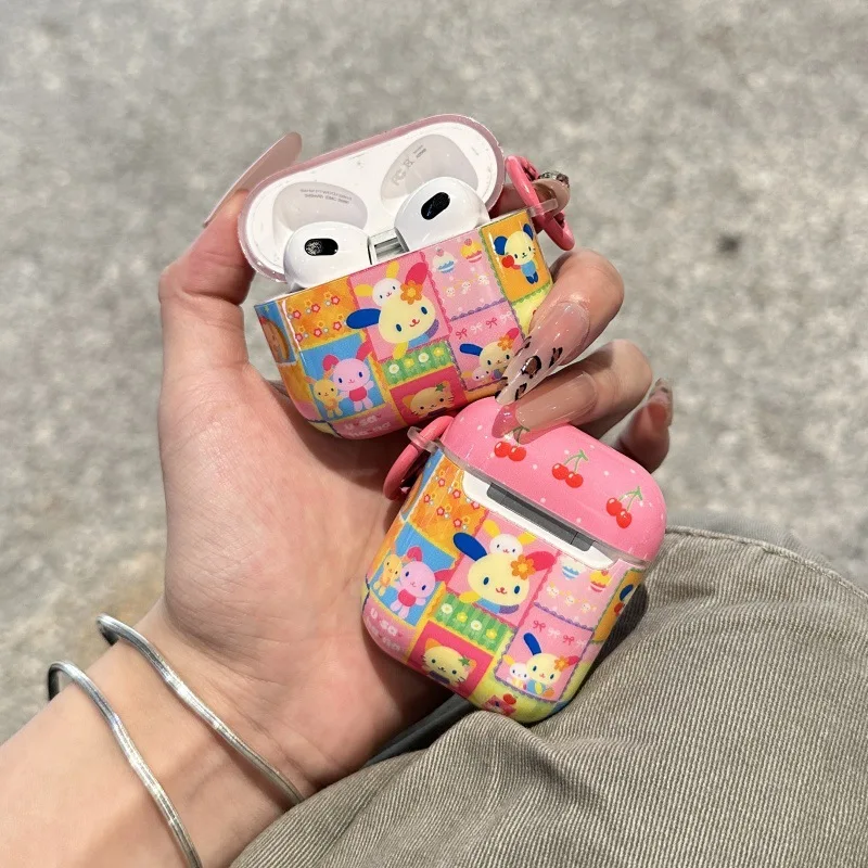เคสป้องกันหูฟังลายน่ารักลายเชอร์รี่ Usahana เหมาะสำหรับ Airpods 1/2/3/4 เคสหูฟังบลูทูธไร้สาย Pro2 เคสป้องกัน