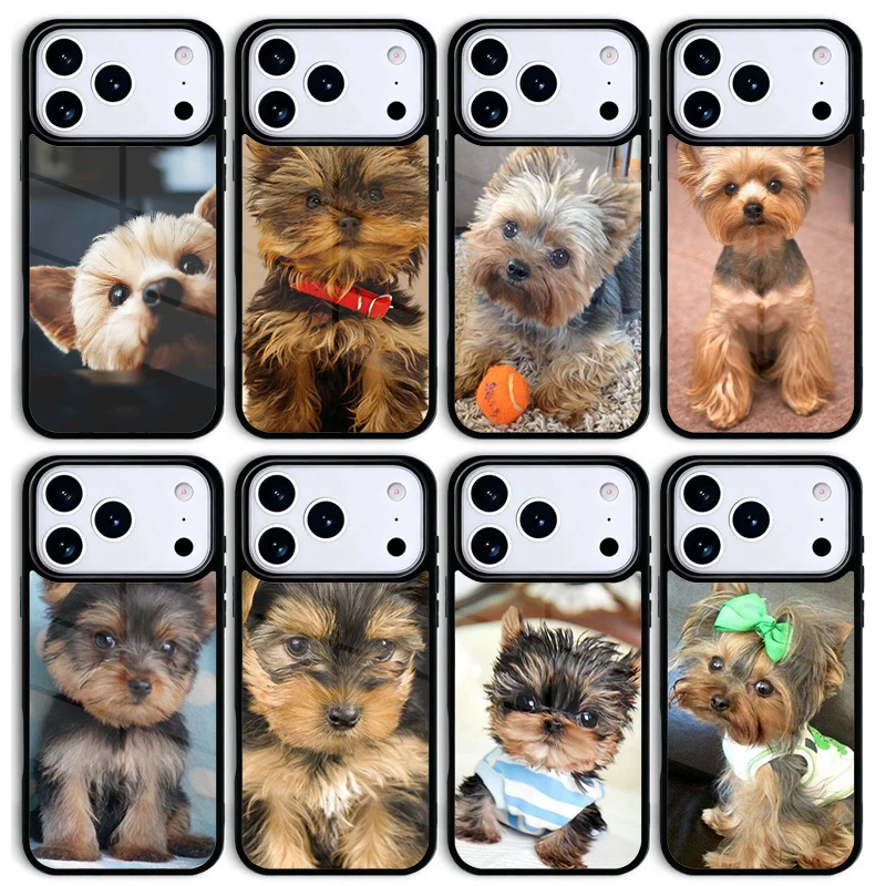 Funda de Teléfono con Diseño de Cachorro Yorkshire Terrier para Apple iPhone 17 Air, 16 Pro Max, 15 Pro Max, 14, 13, 12, 11 Mini