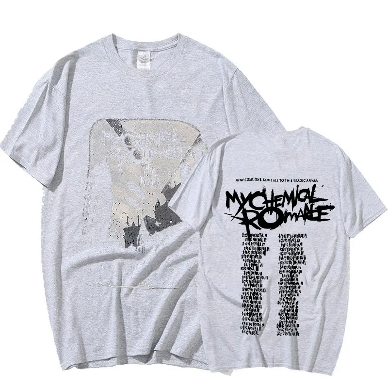 My Chemical Romance 2007 Tour Double Sided Print T Shirt Candle Punk Band Sign Short Sleeve Tees Cotton Harajuku T-shirt  Men