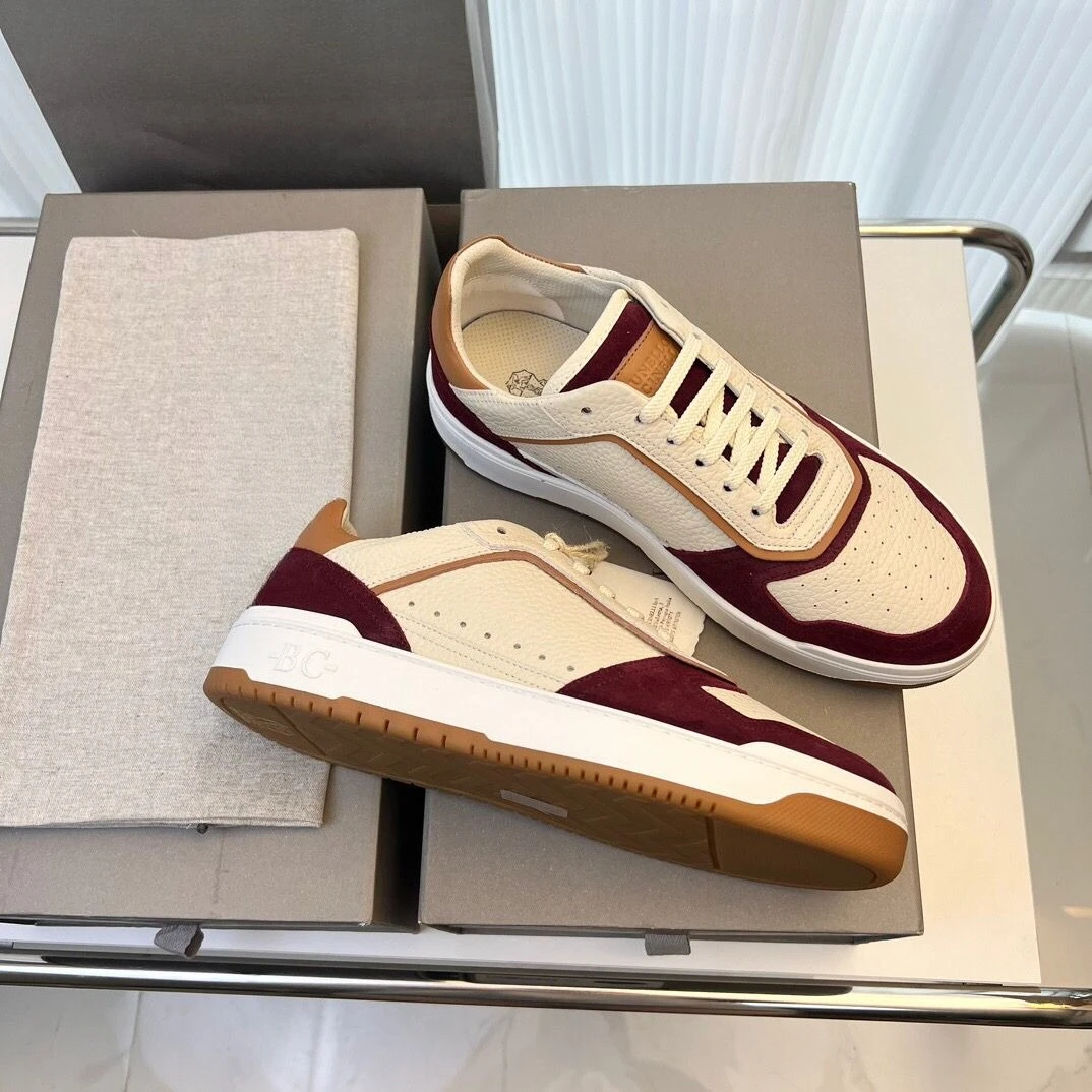 

26SS New Color Block i Genuine Leather Board Shoes Men's Breathable Suede Casual Stylish Sneakers