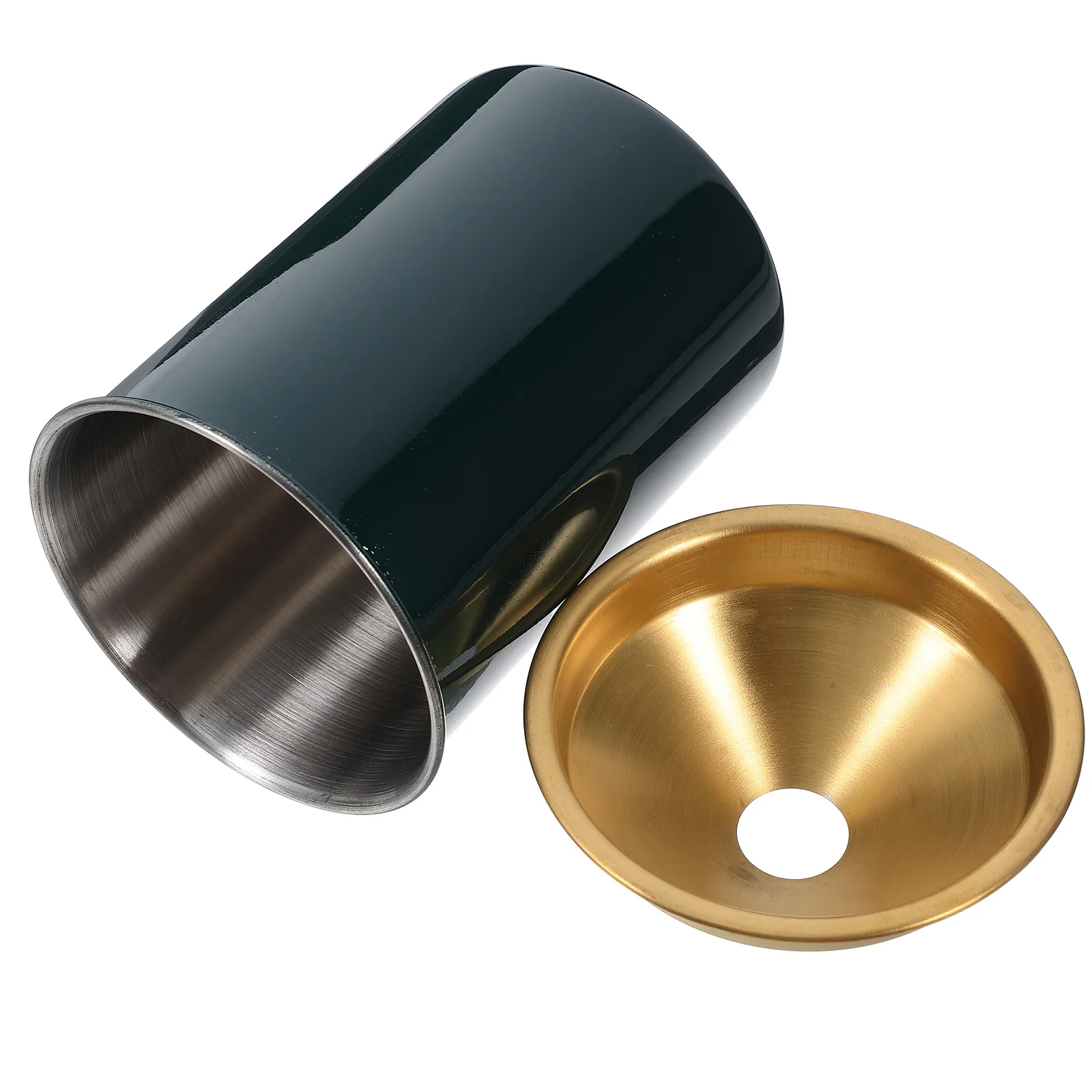 

Stainless Steel Ashtray 7 5x11cm Green Gold Car Accessories Cigarette Holder Auto Ashtray Funnel Home Office Use