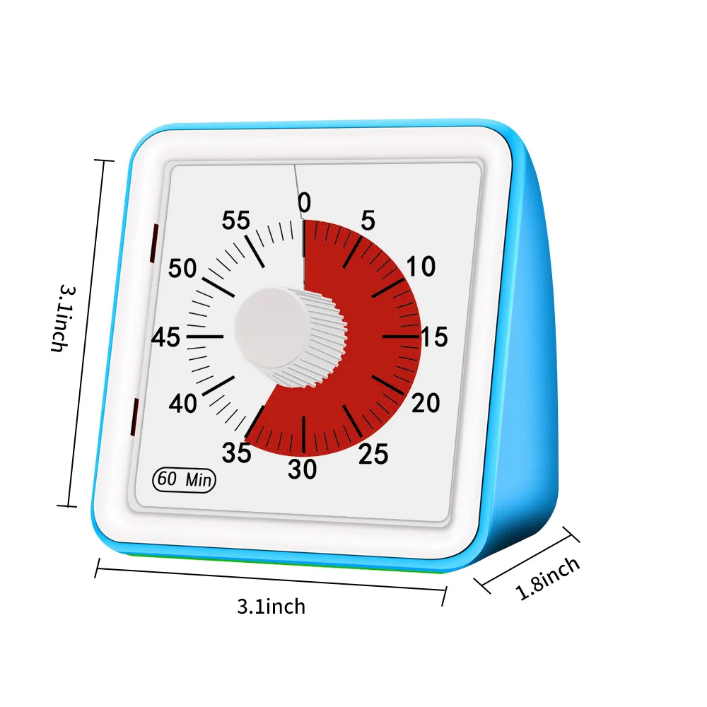 Imagem -06 - Temporizador Visual de Cozinha Analógica Silenciosa para Adultos Contagem Regressiva de Cozinha Ovo Ajustável Sala de Aula 60 Minutos