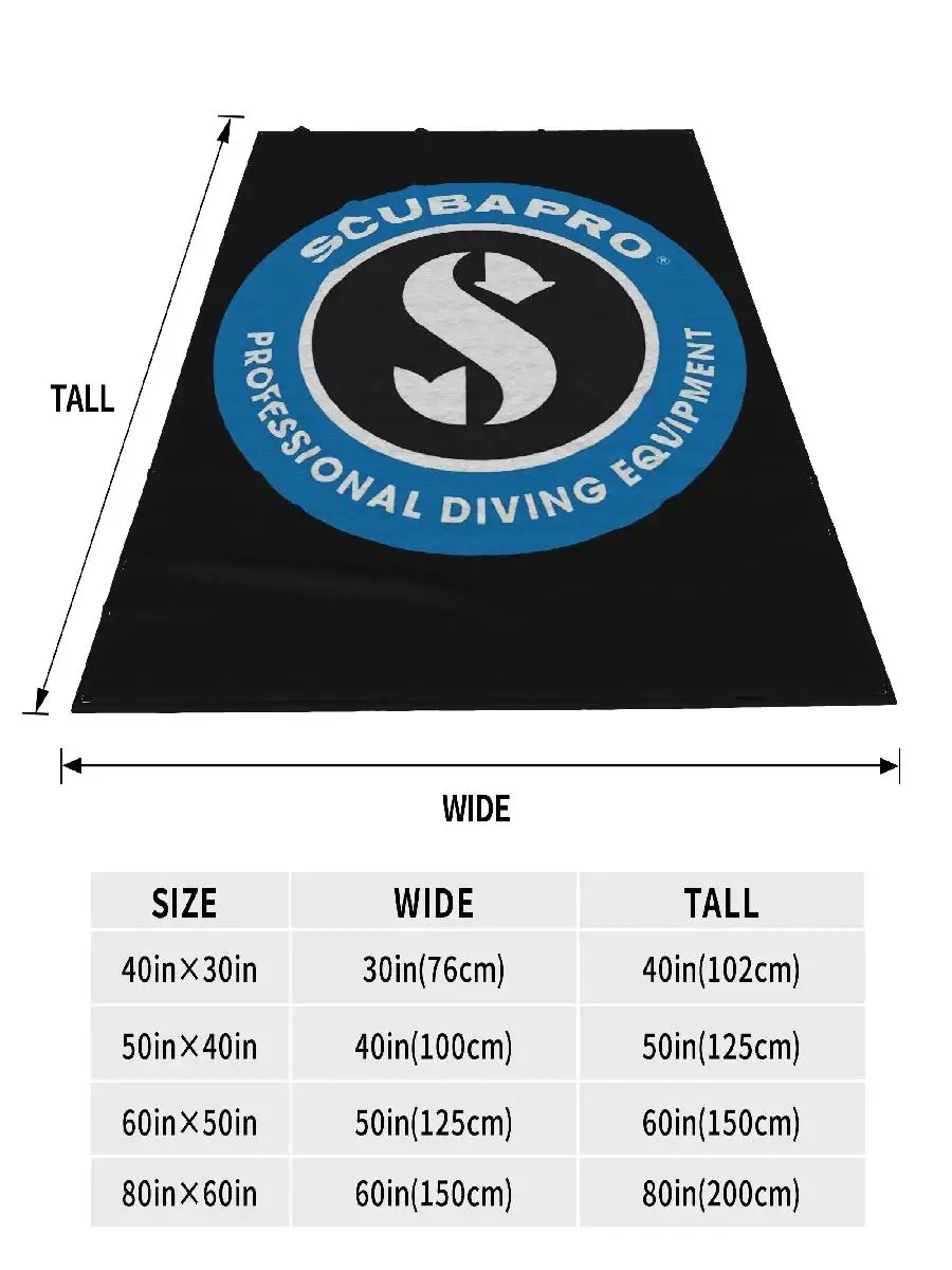 Warm Flannel Throw Blanket with Scubapros Diving Logo  Soft Plush Bedspread for Bed Living Room Home Travel Couch