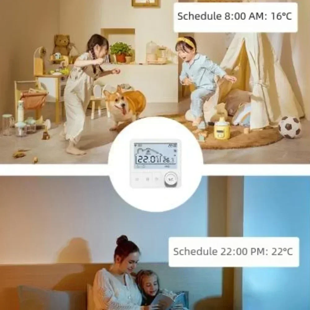 

Газовый настенный термостат для котла с беспроводным управлением Wi-Fi для электрического подогрева пола, совместимый с Tuya