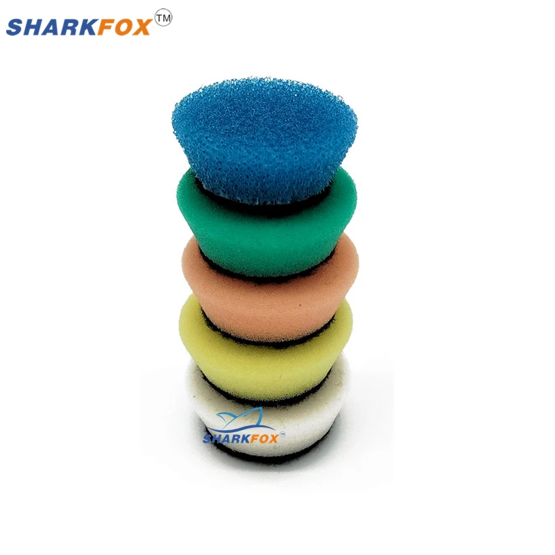 Sharkfox-Kit de almohadillas de pulido, almohadilla de lana, esponja de encerado, almohadillas pulidoras de detalles de coche, 32 piezas, 1 pulgada,