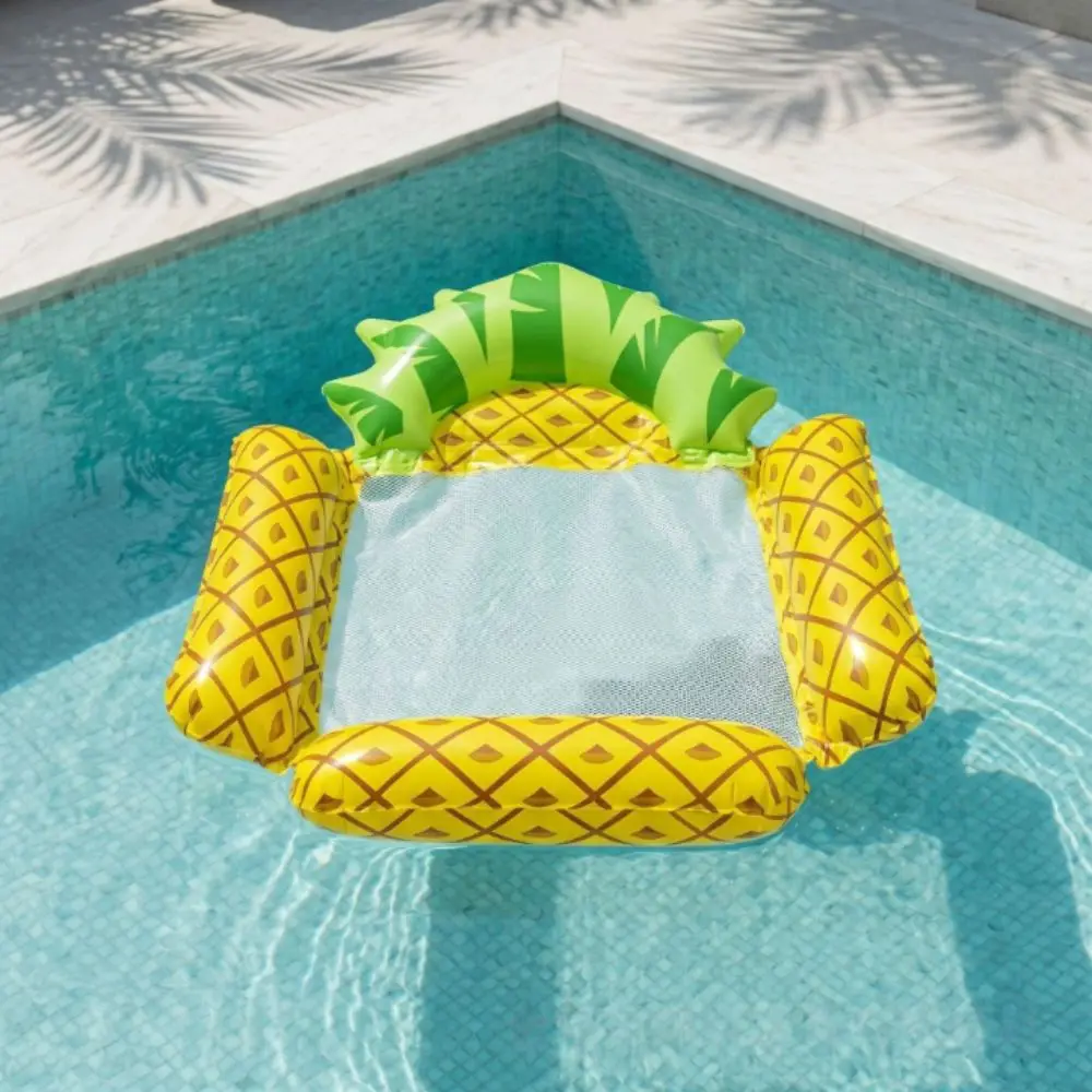 Mesh Seat Inflatable Pool Hammock Fruit Pattern Foldable Floating Lounger Non-Slip Material Pressure-Resistant Pool Float Family