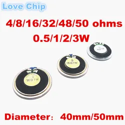 10pcs 0.5W 1W 2W 3W 4R 8R 16R 32R 48R 50R Mini Speaker 4/8/16/32/48/50 Ohms 0.5/1/2/3 Watt Diameter 40mm 50mm 4/5cm Loudspeaker