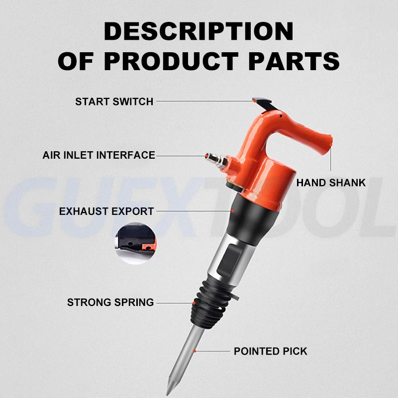 Imagem -05 - Portátil c4 C4a Triturador de Martelo de ar de Rocha de Concreto Removedor de Ferrugem Escória Pneumática da Soldadura da pá do ar do Chisel Ferramentas Pneumáticas Máquina de Perfuração pá de ar