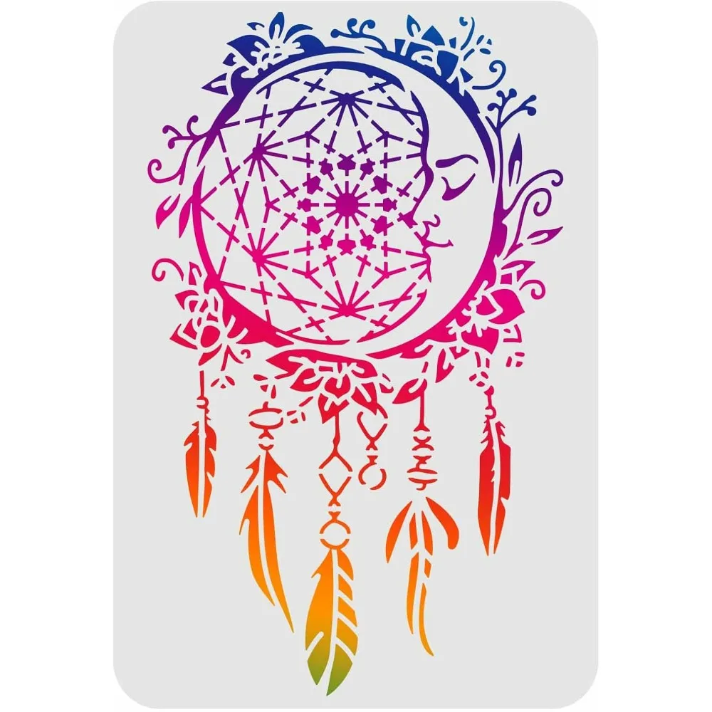 Moon Dreamcatchers Drawing Painting Stencils Templates 11.6x8.3inch Plastic Stencils Decoration Rectangle Stencils for Painting