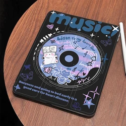 Smart Cover Case for IPad Air 6 Case IPad 10th Gen Air6 5 4 10.9 Pro 11 2nd 3rd 4th IPad 7 8 9th 10.2 Funda Cover Cat Music Disc