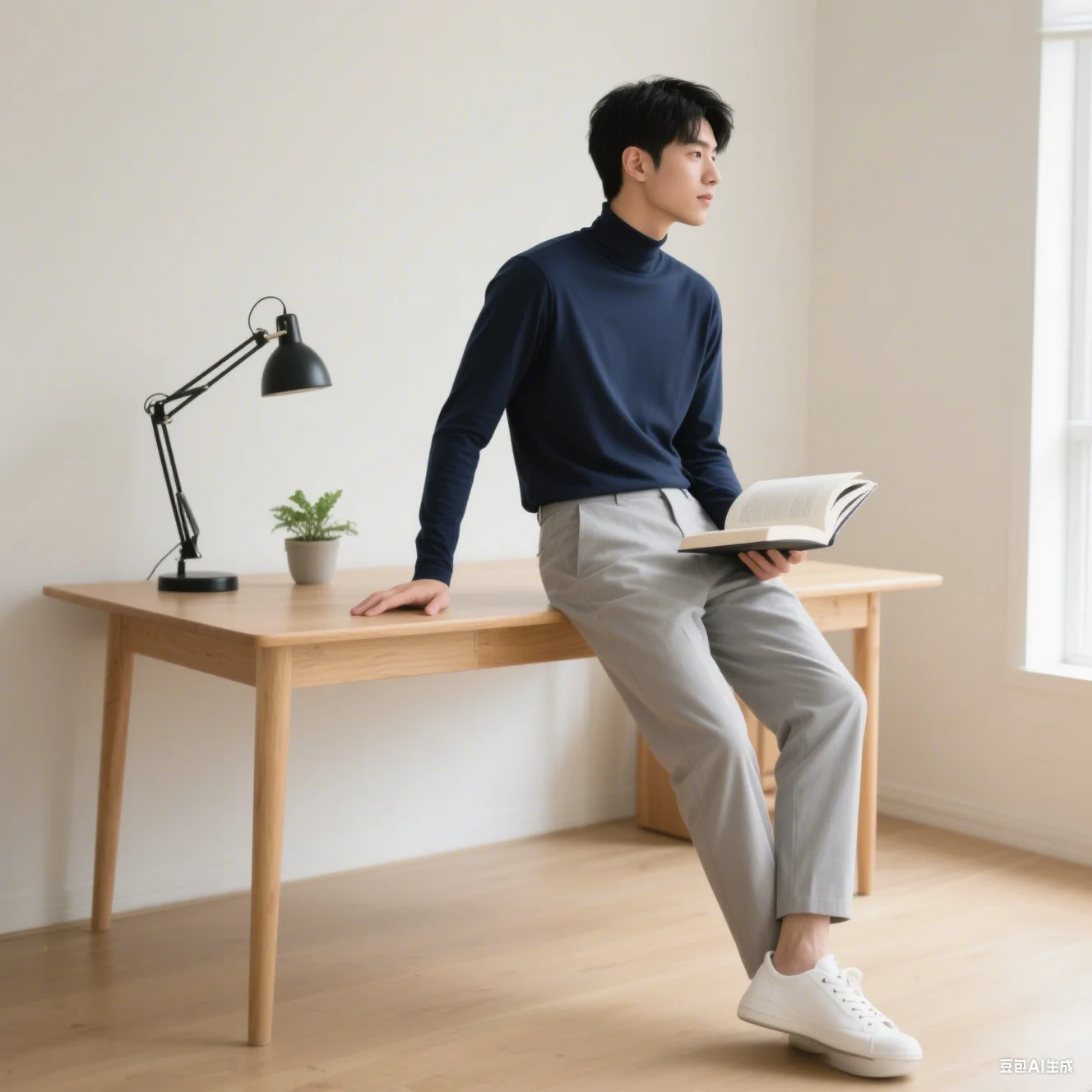 

Fashion Men's Casual Slim Fit Basic Turtleneck High Collar Pullover Male Autumn Spring Thin Tops Basic Bottoming Plain T-shirt