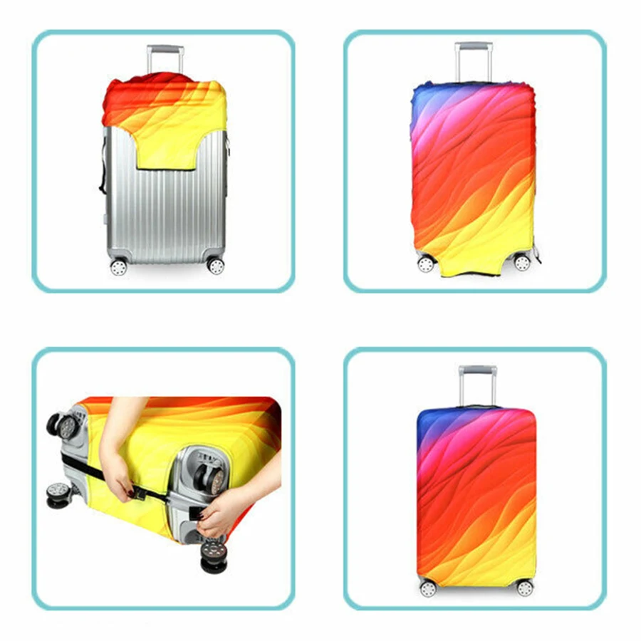 Abstract Map Design Luggage Case Protector Thickened Durable Elastic Case Rod Dust Cover Travel Accessories