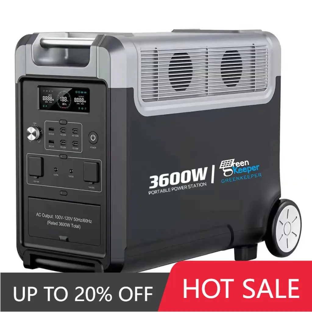 Power storage inverter portatile solare a ricarica rapida a lunga durata con batteria 3600W