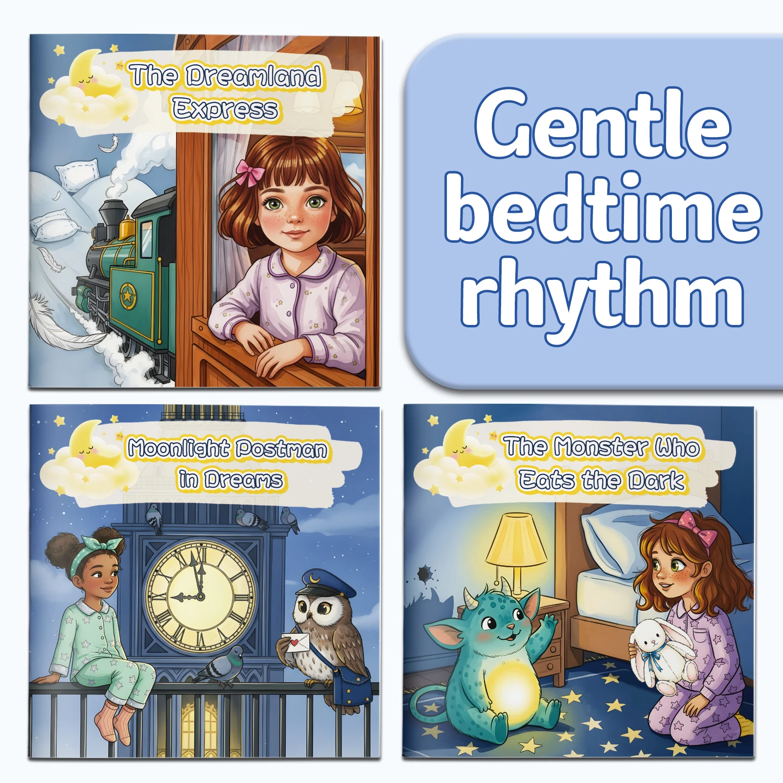 Children's bedtime storybook with cute cartoon patterns, a parent-child interactive bedtime reading early education book