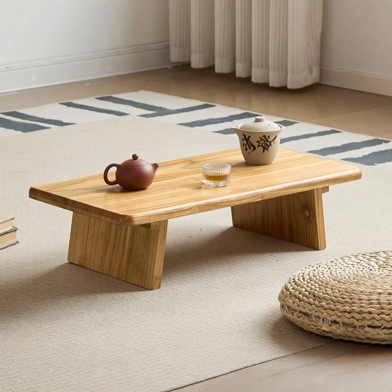 #¥Japanese Tatami Tea Table Floor-standing Coffee Desk Solid Wood Tatami Shelf Balcony Table Bay Window Coffee Desk