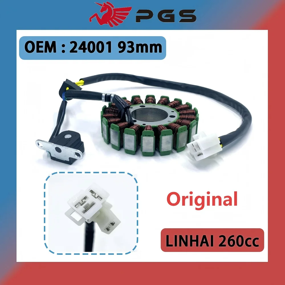

Original Magnetic Motor Magneto Stator Suit 93mm For LINHAI 260cc ATV 300-3D, ATV 400-2D, 400 CUV Quad GO KART 24001
