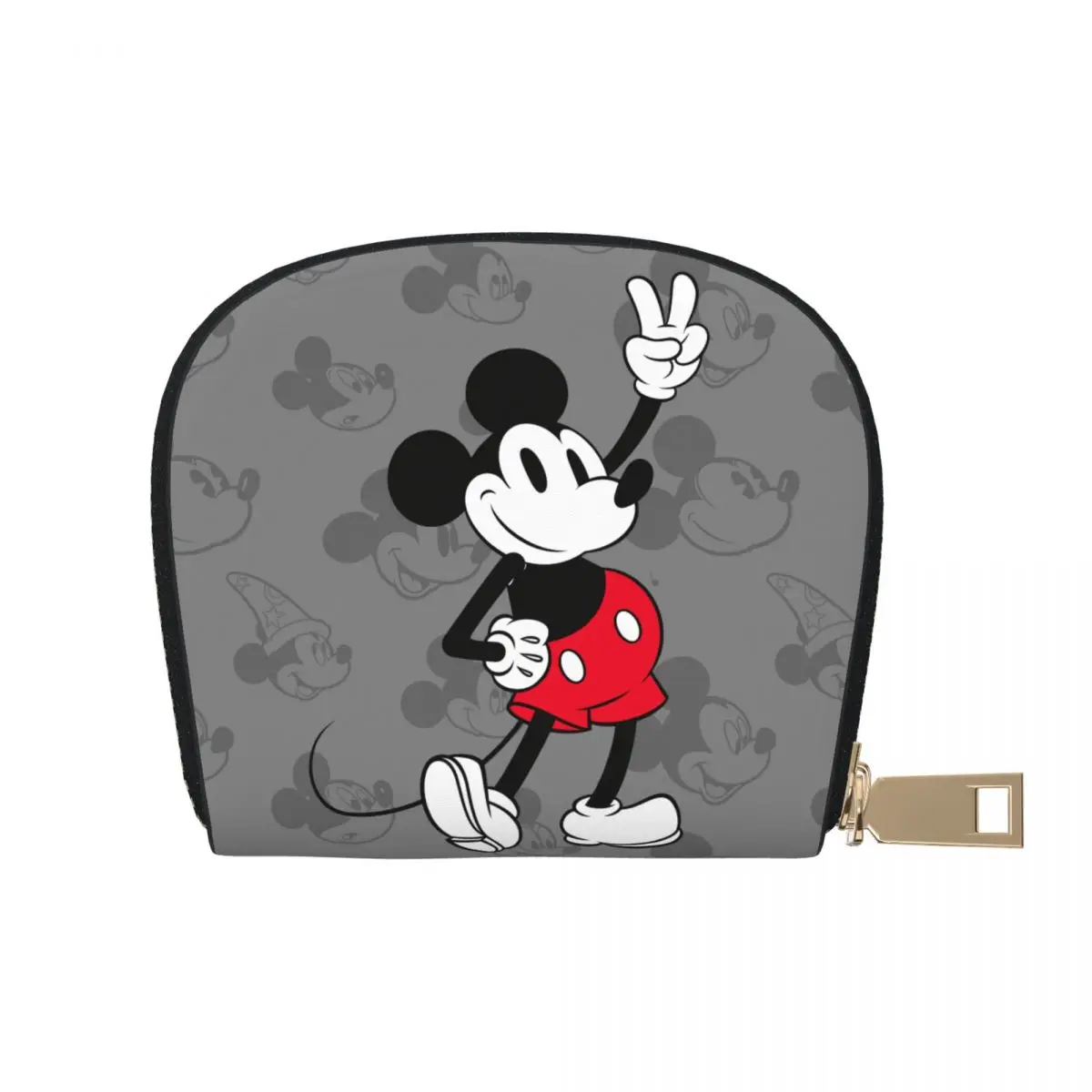 Large Capacity Cool Mickey Mouse Card Holders Leather Wallet for Women Girls Trendy Coin Storage Bag Card Purse Portable