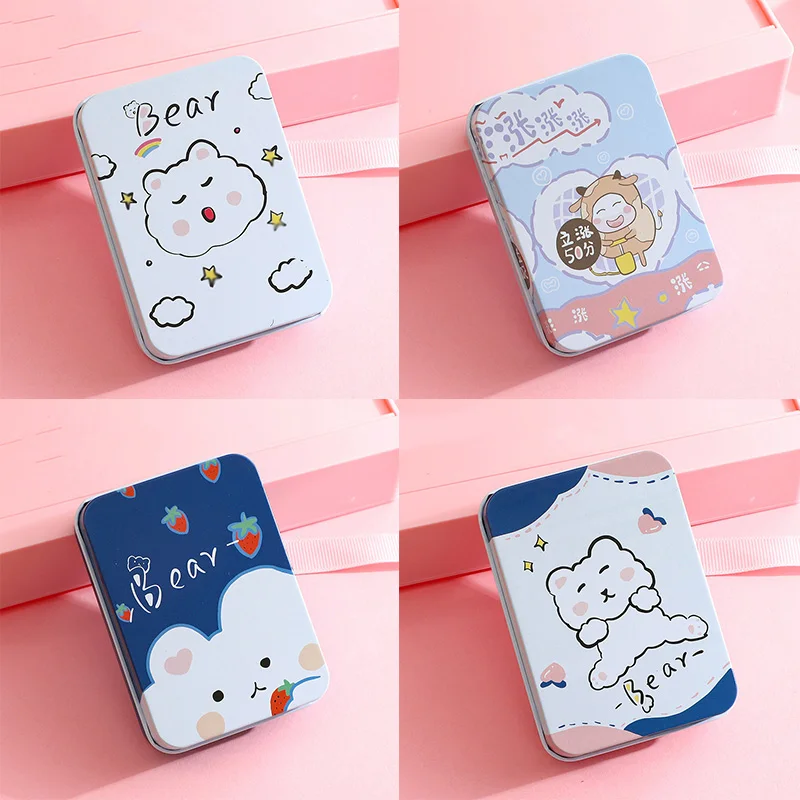 Sticker Box School Stationery Storage Box Desktop Organizer Jewelry  Dog Printing Easy To Carry Storage Case Cute Metal Boxes