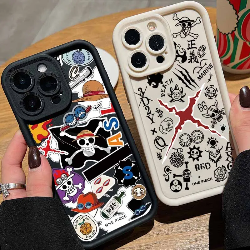 Anime One Piece Coole Handyhülle für Google Pixel 10 9A 9 8A 8 7A 7 Pro XL mit Augen-Leiter-Design und Lanyard, weiche TPU Fashion Cover Funda