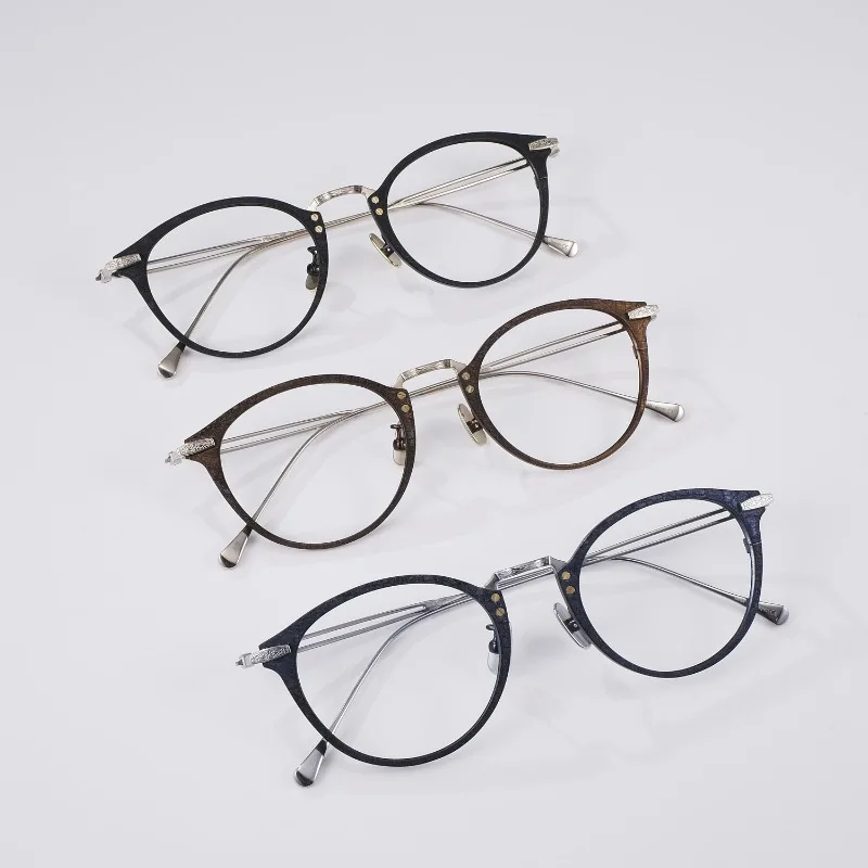 

Retro Classic Pure Titanium Glasses Frame for Women Myopia Reading Eyeglasses Frosted Men Optical Prescription Custom Eyewear