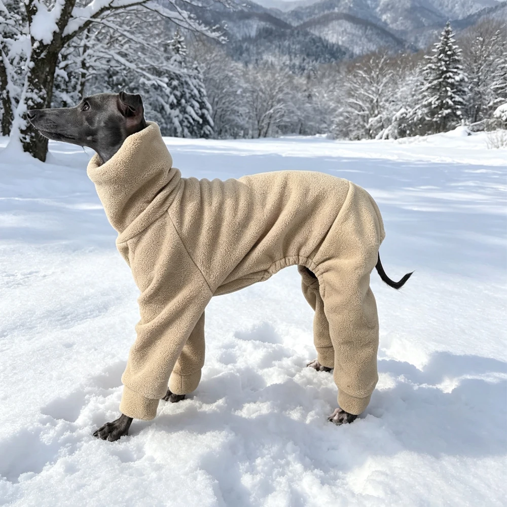 Winter Dicke Fleecejacke für Italienische Windhunde Herbst Warmer Brauner Mantel für Whippets Weiche Pyjamas für Kleine Mittlere Große Hunde