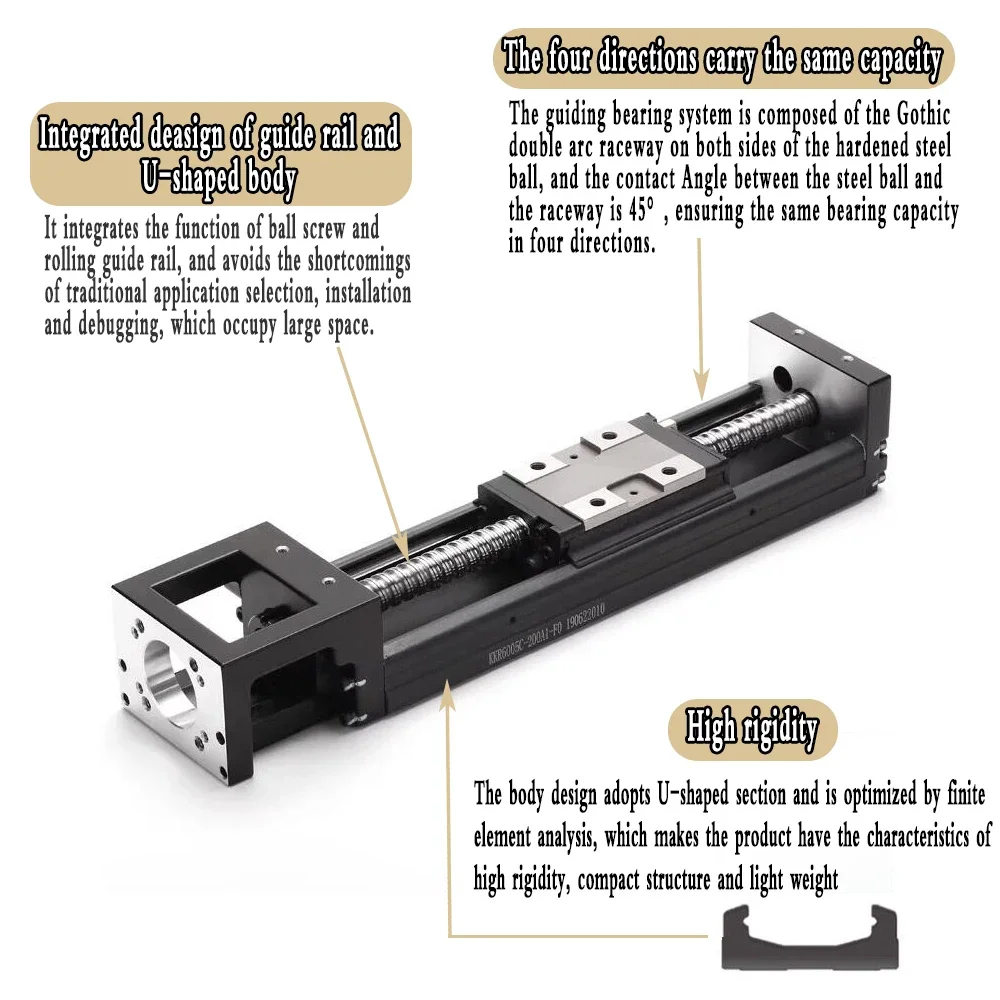 KK60/KK86 Linear Moving Module,High Precision Sliding table ,5/10/20mm Lead,Accuracy Repeatability ± 0.01,Single Axis Robot