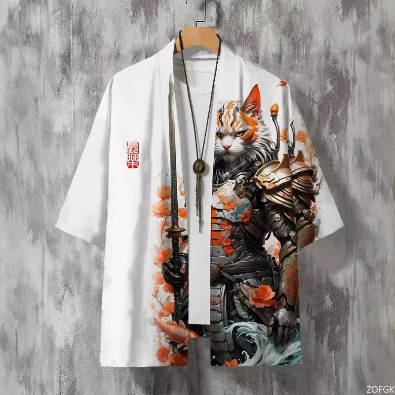 3D Digital Trend Kimono Cape Men's and Women's Cardigans Casual Bathrobes Outerwear Men's Clothing in Stock Ethnic Clothing
