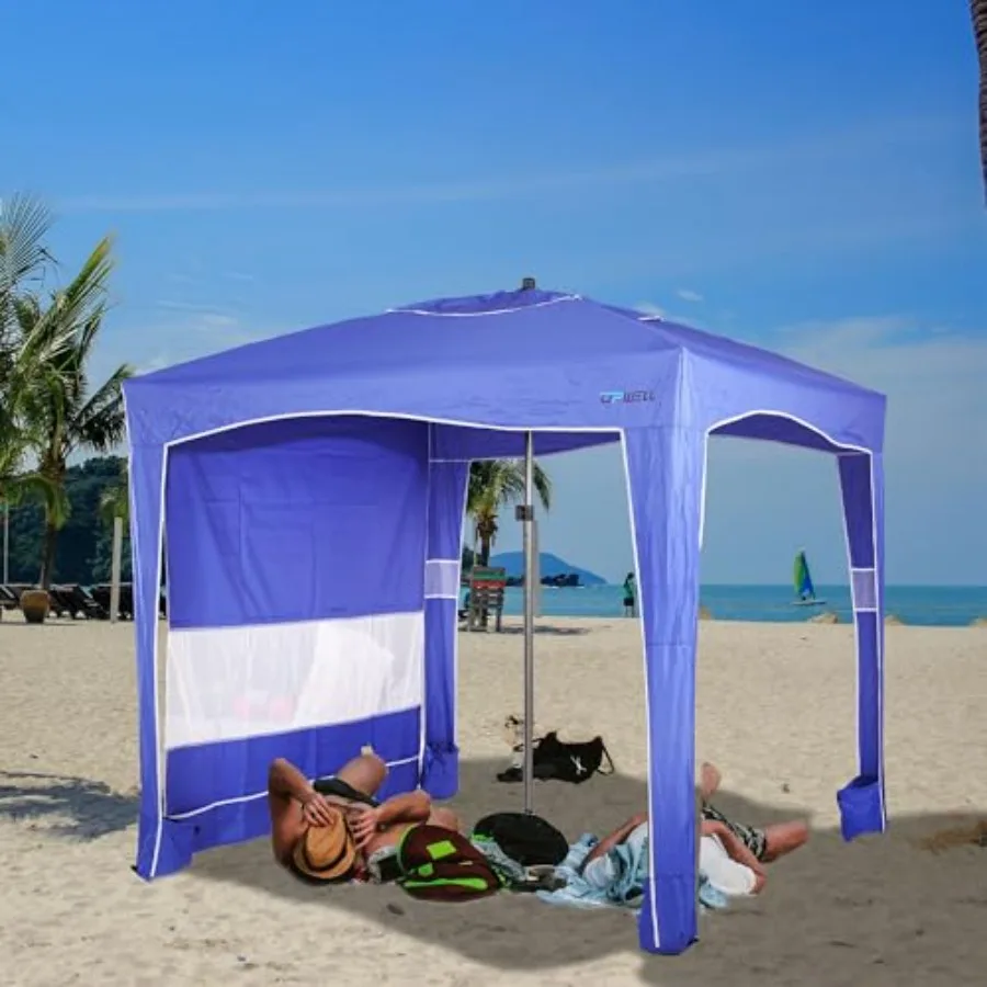

Beach Tent Easy Set Up Canopy Sun Shelter Shade with UPF 50+UV Protection Portable Beach Umbrella Outdoor Sunwall with Sand Poc