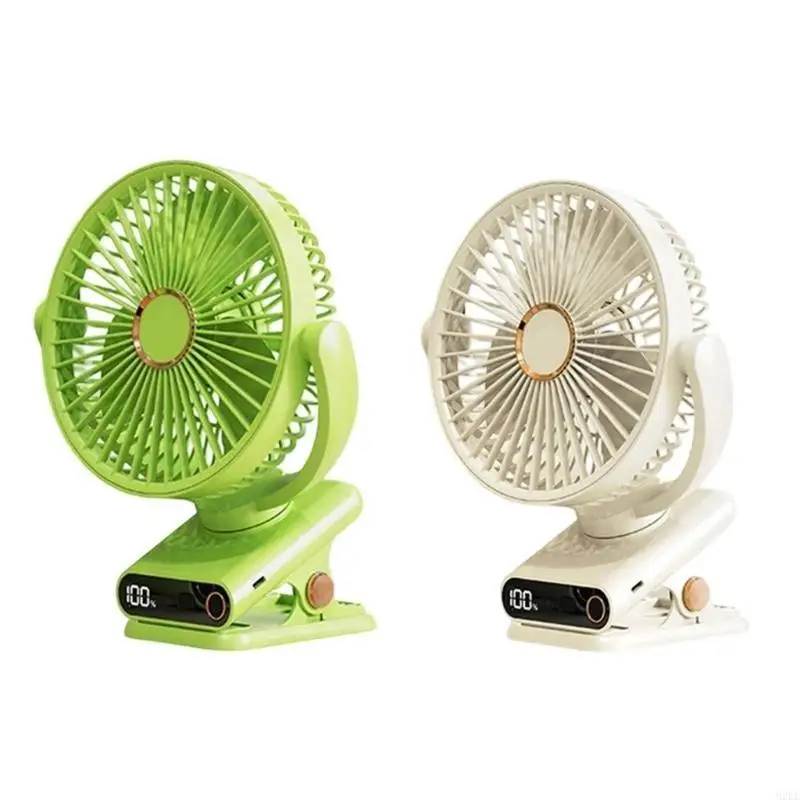 2025 Nieuwe oplaadbare oscillerende ventilator met clip 2000mah batterijborstelloze motorbureauventilator