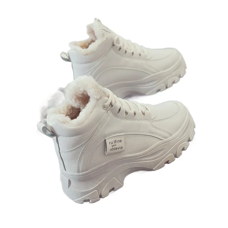 المرأة الشتاء سميكة الصوف مبطن أحذية قطنية المضادة للانزلاق عالية الكعب أحذية رياضية كاجوال شمال الصين حذاء رياضي قطني كبير #5