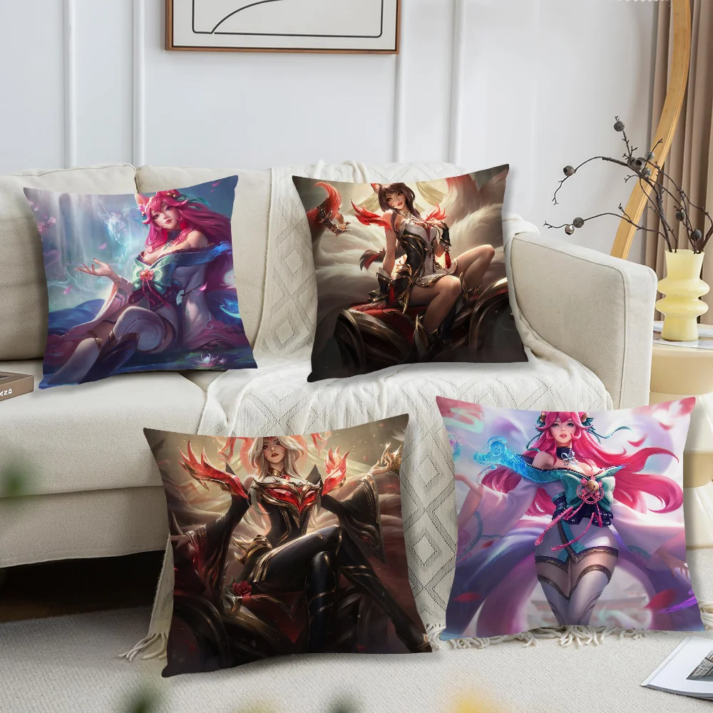 Game L-LOL Ahri Pillow Case Living Room Headboard Bedroom Office Cushion Cushion Sofa Nap Time