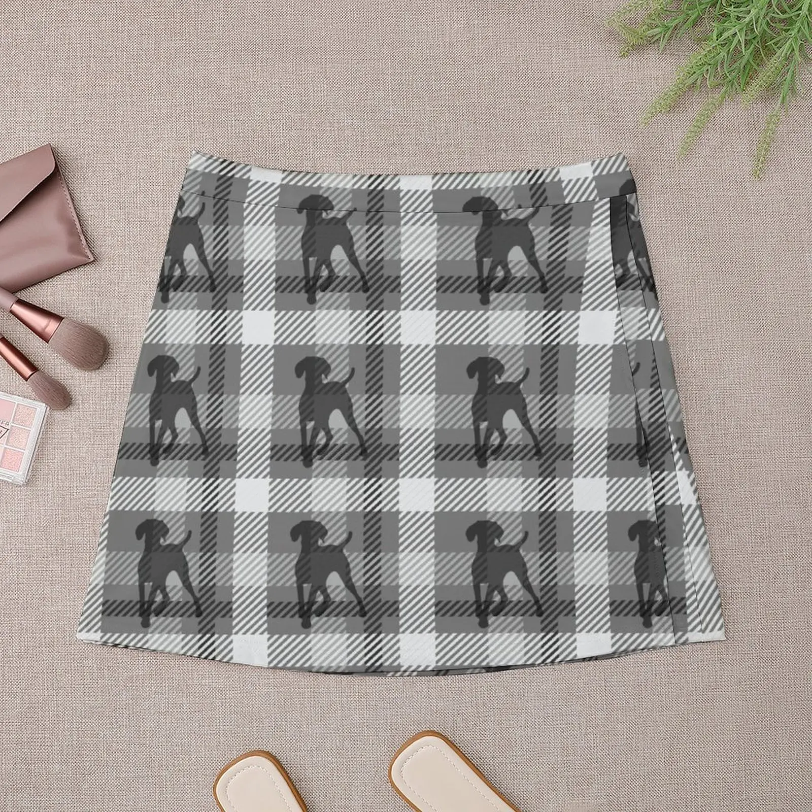 WEIMARANER BLACK PLAID Mini Skirt extreme mini dress korean clothes ladies Mini Skirt