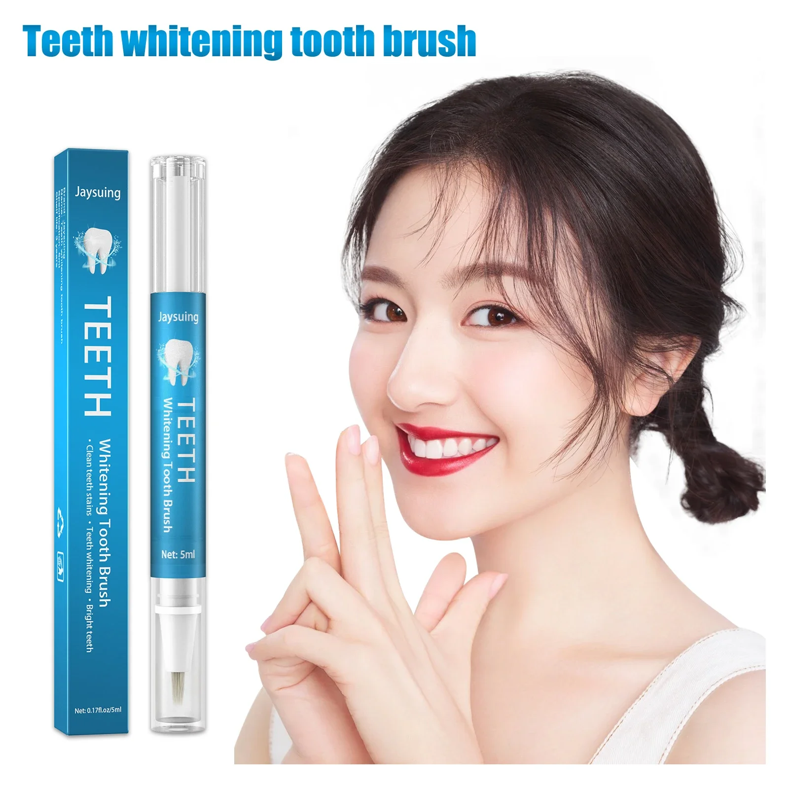 5pcs ที่มีประสิทธิภาพปากกาฟอกสีฟันฟันกาว Whitener Stain Remover Oral Hygiene Instant Smile ฟันทําความสะอาดเซรั่ม