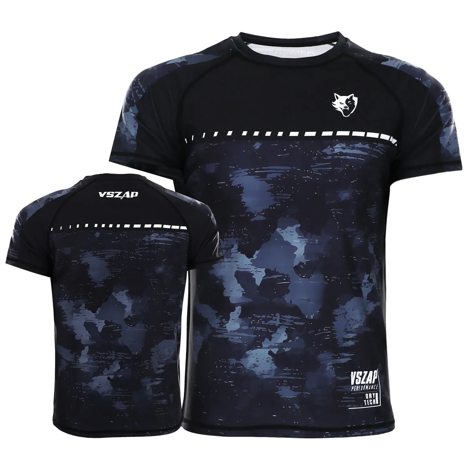 VSZAP Camouflage Storm MMA Taekwondo Fighting Martial Arts Boxing Quick drying Fitness Outdoor Fishing Sports T-shirt