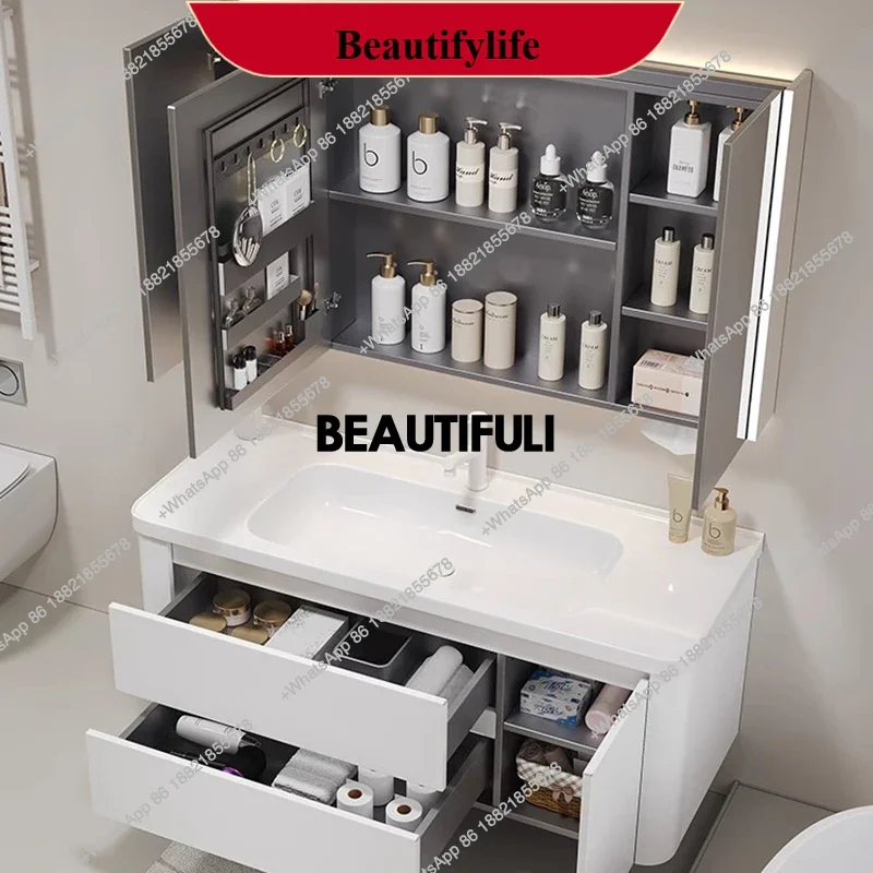 YL Stainless Storage Bathroom Cabinets Toilet Vintage Vanity White Bathroom Cabinets Mirrors Shower Mueble Organizador Furnitu