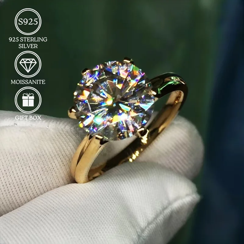 

1pc 0.5/1/2/3/5/10 Carat Stunning Luxury Moissanite Ring S925 - Suited for Balls, Concert Nights, Fashion Festival Wedding.