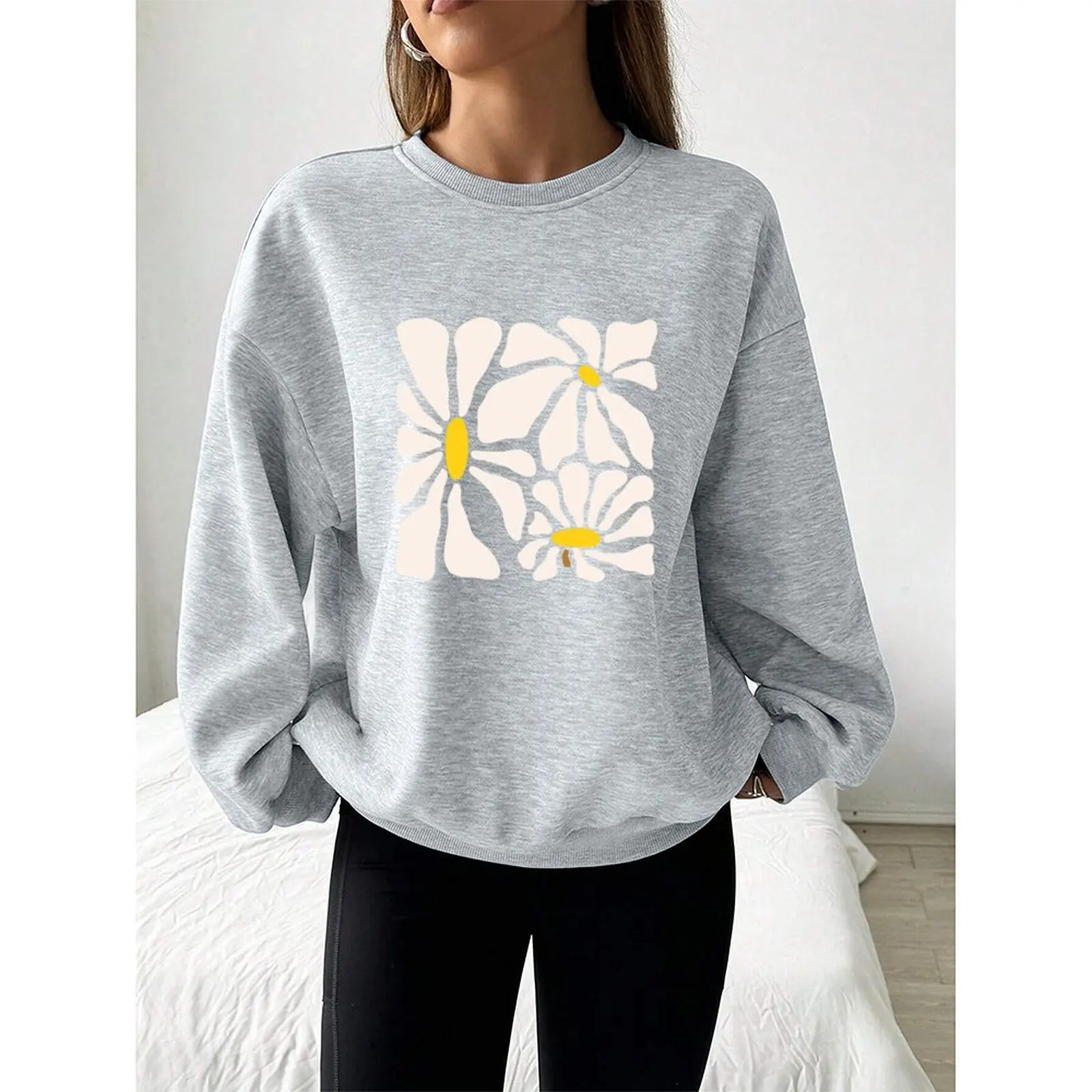 

Women's Sweater Sweatshirts Velvet Winter Casual Spray-painted Print Colorful Long Sleeve Pullovers Autumn Woman Clothes