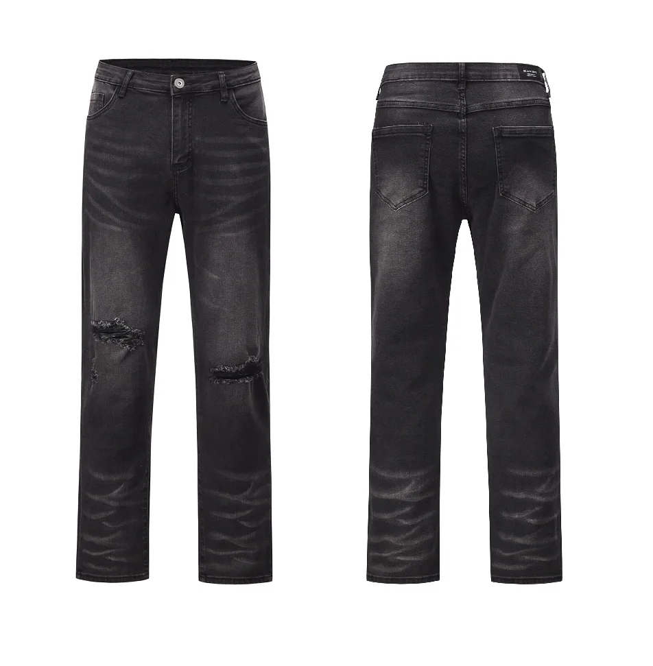 

Ретро-джинсы прямого кроя в американском стиле, повседневные, свободные, длинные брюки для мужчин, модные молодежные джинсы.