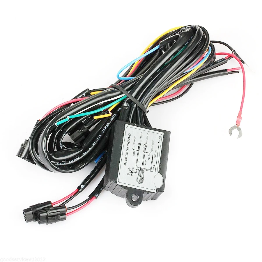 Car DRL LED Fog Light Automatic ON/OFF Controller Module Box Relay Harness Kit